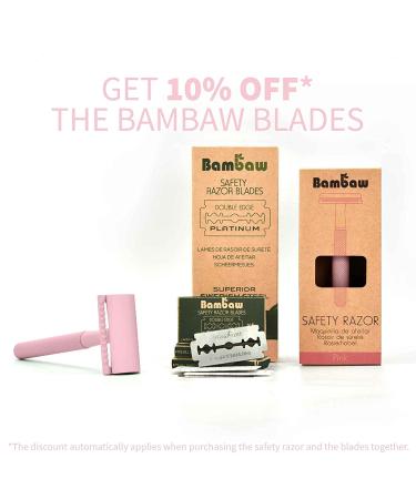 Bambaw Pink Double Edge Safety Razor for Women | Eco-Friendly Reusable Metal DE Razor | Best Safety Razor for Women - Buy Online on GoSupps.com