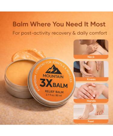 MOUNTAIN 3X MsM Balm Mountain Balm 3x for Knee Foot Back & Joint Organic Arnica & Camphor Non-Greasy Formula 2.7fl oz - Buy Online on GoSupps.com