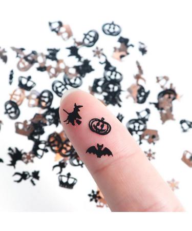 Nail Art Sequins Halloween Nail Glitter Decals Day of the Dead DIY Manicure Decor Black - Buy Online on GoSupps.com