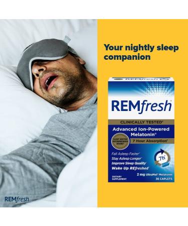 REMfresh 2mg Advanced Melatonin Sleep Aid Supplement - 72 Capsules (2 Pack) | Supports Immune Function | Doctor Recommended Drug-Free Formula | Pharmaceutical-Grade Ultrapure Melatonin - Buy Online on GoSupps.com