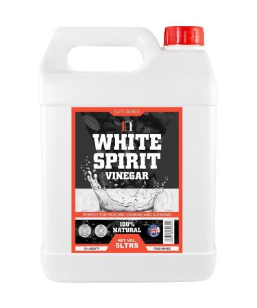 1n Natural Distilled White Spirit Vinegar 5L (Pack of 2) for Cleaning Pickling Marinating Weed Killer & Cooking Vinegar - Produced in The UK