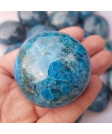 Natural Blue Apatite Palm Polished Quartz Crystal Collection Gemstone 1PC Reiki Stone ERTEYIN