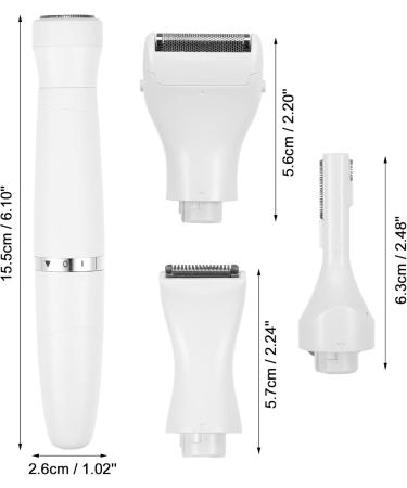 Buy VOCOSTE 4 in 1 Electric Shaver Kit for Women - White | Best Ladies Body Hair Removal Solution - Buy Online on GoSupps.com