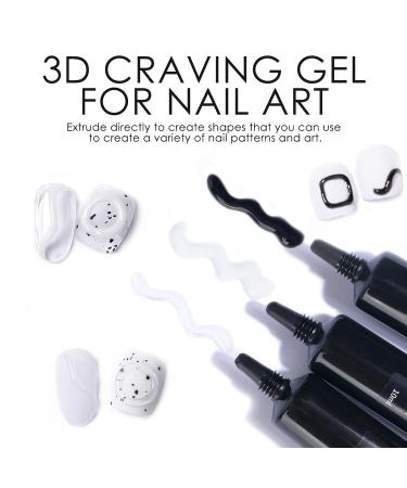 KYDA 2 Colors Solid Pudding Nail Gel Set - Clear & Black 3D Craving Gel for Nail Art Sculpting Drawing & Embossing - Buy Online on GoSupps.com