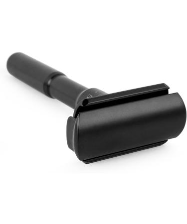 QSHAVE Matte Black Adjustable Safety Razor - Classic Double Edge Razor with 1 Blade | Perfect for a Smooth Shave | International Shipping Available - Buy Online on GoSupps.com