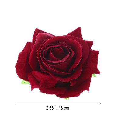 Lurrose 2 in 1 Large Rose Hairpin & Clip - Wine Red Flower Brooch for Women | Elegant Party Accessory - Buy Online on GoSupps.com