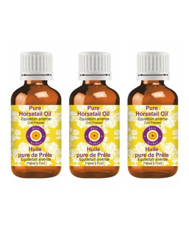 DEve Herbes Pure Tin Skin Oil (Equisetum argense) natural therapeutic quality cold -pressed (Pack of Three) 100ml x 3 (10 oz) 100 ml (3 -pack)