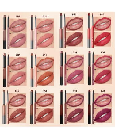 Lip Liner and Lipstick Set | Waterproof Matte Lip Liners & Velvet Lipstick | Long Lasting Nude Lip Makeup Pack of 2 - Buy Online on GoSupps.com