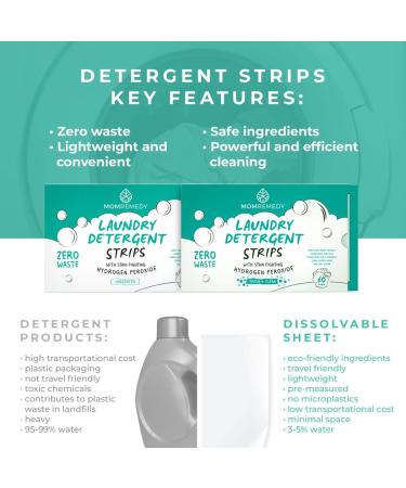 Eco-Friendly Laundry Detergent Strips | 60 Sheets for Color & White Loads | Stain Fighting & Fresh Scent - Buy Online on GoSupps.com
