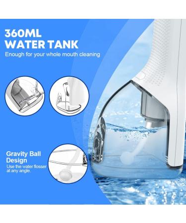 Cordless Water Flosser with 5 Modes & 4 Jet Tips - USB Rechargeable Dental Oral Irrigator for Travel - White - Buy Online on GoSupps.com