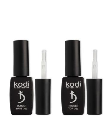 Kodi Professional Rubber Base and Top Coat Gel Polish UV LED - Base Coat & Top Coat Set Nails Manicure Kit Gel Nail Polish for Long-Lasting Nails (2 x 8 ml) 16.00 ml (Pack of 1)