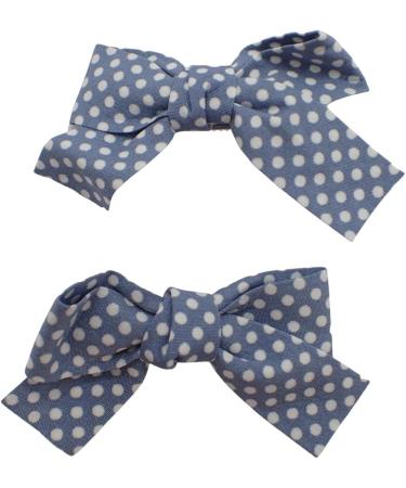 Topkids Accessories 2pc Hair Bows Set Stylish Fashion Cute Bow Hair Clips Alligator Beak Bow Hair Slides Party Festival Hair Accessories Girls Children's Women's Wedding (Blue Polka Dot) - Buy Online on GoSupps.com