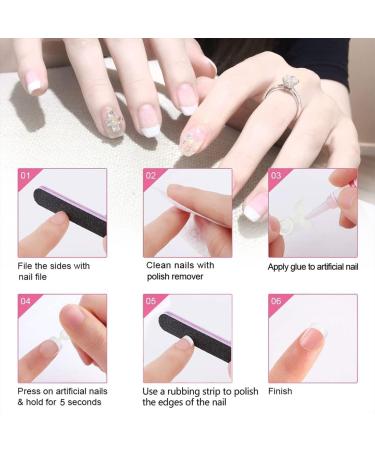 BODYA 600 Pieces French Nail Tips Acrylic Nails Half Moon Cover Short Natural Fake Nails for DIY Nail Art - 12 Sizes with Box Style E - Buy Online on GoSupps.com