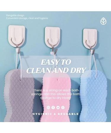 2Pcs Ultra Soft Bath Body Shower Sponge | Exfoliating Dead Skin Remover for Adults, Children & Pregnant Women | Spa Scrub Sponge - Buy Online on GoSupps.com