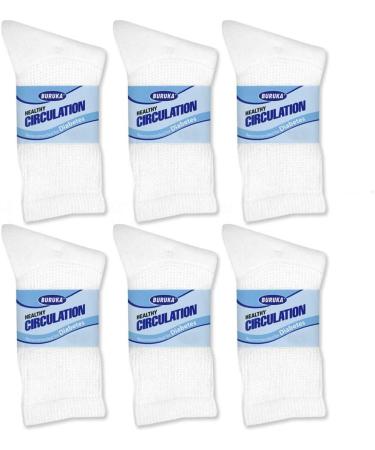 Diabetic Crew Circulatory Socks 6-Pack Men's Loose Fit Size 10-13 | Health Support - Buy Online on GoSupps.com