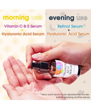 Intro Offer: Retinol + Vitamin C + Hyaluronic Acid Anti-Aging Face Serum by GLEOW - 3x1 fl oz Pack - Buy Online on GoSupps.com