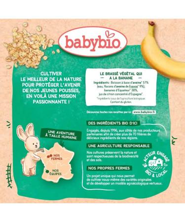 BabyBio Brewed Banana Oatmeal Bottle Vegan 340g - Buy Online on GoSupps.com