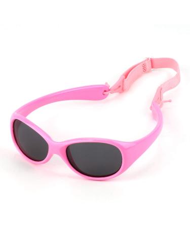 Hifot Baby Boy Girl Sunglasses UV Protection Polarized Toddler Sunglasses Flexible Children Kids Sunglasses Non-folding 6 month-Age 2 Pink