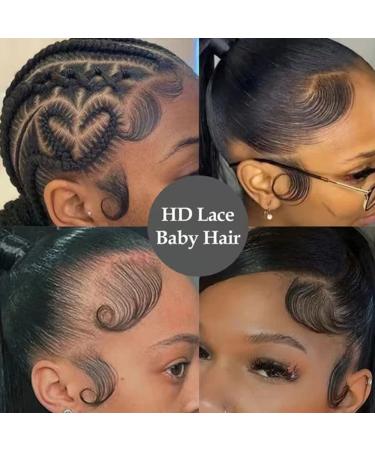 JZhair 4Pcs HD Swiss Lace Baby Hair Edge Stripes - Real Human Virgin Hair, Reusable & Natural for Women - Buy Online on GoSupps.com