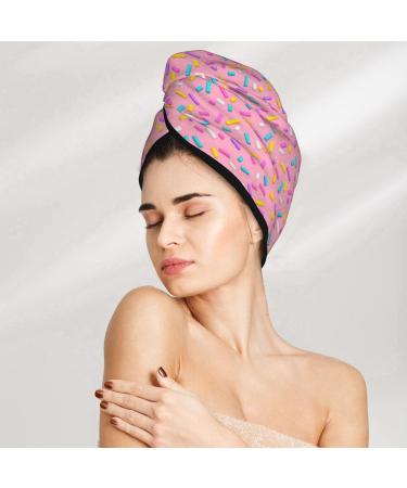 Hair Towel Wrap - Quick Drying Towel Turban with Button | Pink Donut Hair Drying Towel - Buy Online on GoSupps.com