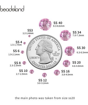 Beadsland 1440 Flat Back Rhinestones - Light Pink SS6 Nail Crystals for Nail Art | Perfect for DIY Crafts & Decorations - Buy Online on GoSupps.com