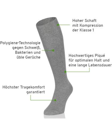 Buy Safersox Pique Compression Stockings Class 1 - Comfortable Stylish & Durable - Available in Various Colors (36/37 Mottled Gray) - International Shipping - Buy Online on GoSupps.com