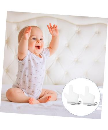 ORFOFE Anti-Eating Gloves Baby Mitts - Stop Thumb Sucking Kit | Nylon Orthotics Thumb Protector for Babies | White 13x7.5cm - Buy Online on GoSupps.com