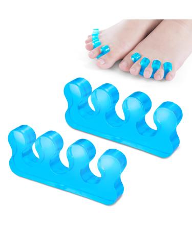 Sibba toe separator for nail polish silicone toe separator smooth iron and corrators for overlapping toes bale toes hammer toe foot pain relief for men and women (blue) - Buy Online on GoSupps.com