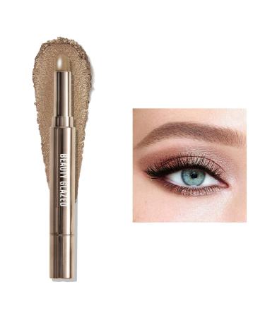 Shimmer Eyeshadow Stick Metallic Creamy Eyeshadow Pencil Crayon Eye Brightener Highlight Makeup Waterproof Long Lasting Cream Eye Shadow (#04 COCOA)
