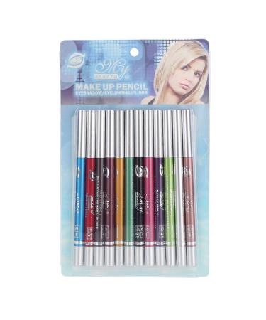 Eyeliner Pencil 12 Colors Waterproof Long Lasting Eye Shadow Eyeliner Lipliner Pencil Cosmetic Pen Makeup Set