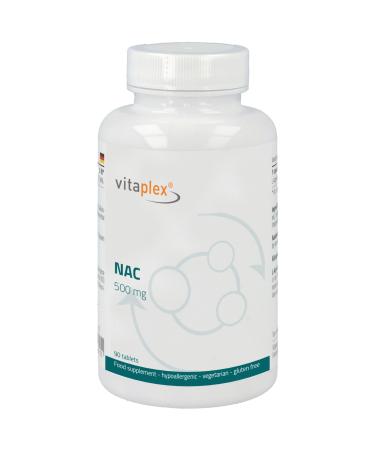 Vitamplex NAC (N -Acetyl -L -cysteine) capsules high (500mg 90 tablets) - Natural N Acetyl L Cystein Supplement - NAC tablets mucousering and exhausting - vegan and gluten -free