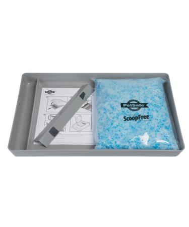 Petsafe scoopopfree reusable cat strut shell with premium non-clumping crystal litter-compatible with all scoopopfree automatic self-cleaning cat toilets gray 2 kg reusable cat toilet