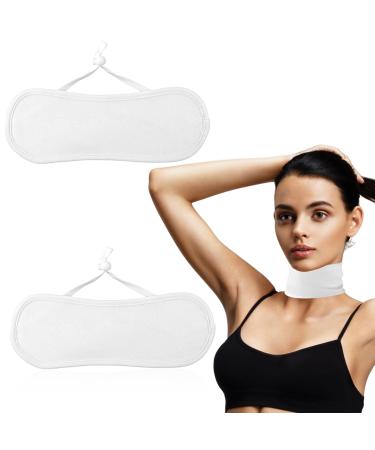 2 STK castor oil collar massage belt castor oil for the neck with flexible rope adjustable cotton oil package not contained (white) white