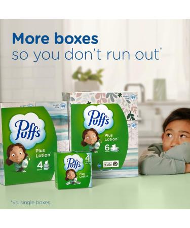 Puffs Plus Lotion Facial Tissue - 48 Tissues, 1 Cube Box | Soothing Moisturizing Relief - Buy Online on GoSupps.com