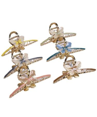 Hair Clip 6Pc Butterfly Hair Clips for Women Metal Nonslip Big Nonslip Gold Hair Clamps Jaw Hair Clamps for Women and Thinner Thick Hair Styling