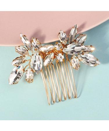 DEARMAMY Hair Comb Flower Rhinestone Hair Decoration Bride Hair Side Comb Hair Accessory - Buy Online on GoSupps.com