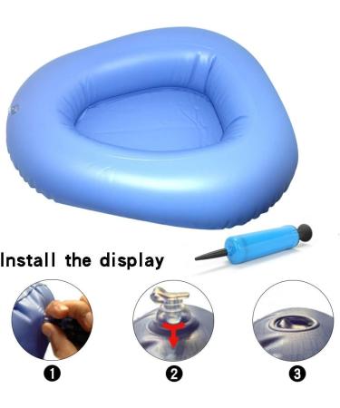 KIKIGOAL Washable Portable Inflatable Bed Pan for Elderly, Inflatable Stool Bedsore Toilet - Blue - Buy Online on GoSupps.com