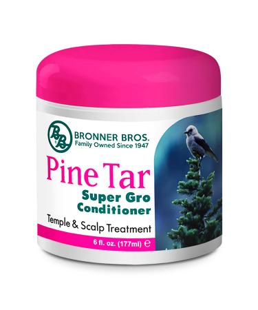 Bronner Bros BB Pine Tar Super Gro Conditioning Temple & Scalp Treatment for Dandruff - Soothes Dry Itchy Scalp Moisturizer & Deep Conditioner - With Pine Tar Salicylic Acid & Lanolin - 6 oz