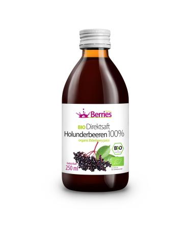 Berries polska organic juice pressed directly from organic fruit cold -pressed - without dyes without sugar without GMO without preservatives - vegan vegetarian - taste elderberry - 250ml elderberry 250 ml (1 Pack)
