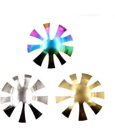 Isaken 3 pieces French nails edge trimmer acrylic nail edge trimmer edge cutter metal stencil template cutter for acrylic uv polyacryl gel modeling French smile line manicure tool set silver+gold+color