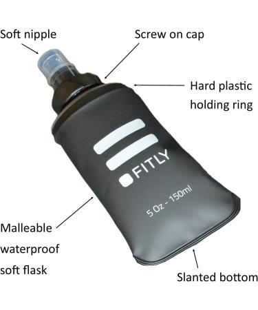 FITLY Soft Flask 3 Pack - 5oz, 8.5oz, 13.5oz - Hydration Pack Soft Water Bottles for Running & Hiking - Buy Online on GoSupps.com