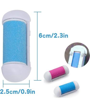 HIXNUG 2 Pieces Foot File Roller Heads Blue Pink Replacement Roller Refill Heads Hard Skin Remover Pedicure Rasp Foot Tools Electronic Callus Remover Accessories - Buy Online on GoSupps.com