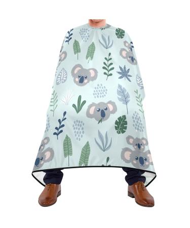 Waterproof Barber Cape -Cute Koala Bear Leaf Cheetah Haircut Bib for Men Unisex Hair Cutting Cape(8rp1a)