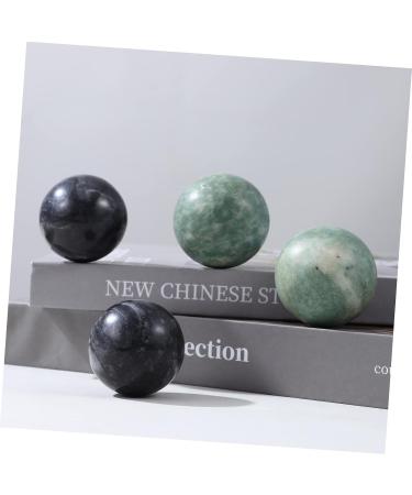 Ciyodo Hand Training Set - 4 Baoding Sound Balls for Hand Massage & Muscle Relaxation - Traditional Chinese Yoga Practice - Green Black Marble - Buy Online on GoSupps.com