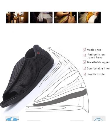 FAMYNGL Men's Wide-Footed Diabetic Edema Shoes - Breathable Mesh Sneakers for Swollen Feet & Plantar Fasciitis - Grey - Size 42 - Buy Online on GoSupps.com