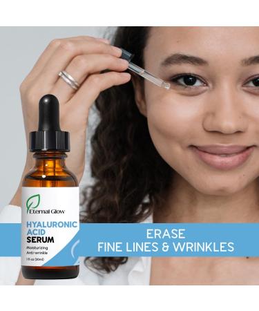 Eternal Glow Hyaluronic Acid Serum - Intense Hydration & Anti-Aging Face Serum with Nourishing Botanicals for Radiant Skin - Buy Online on GoSupps.com
