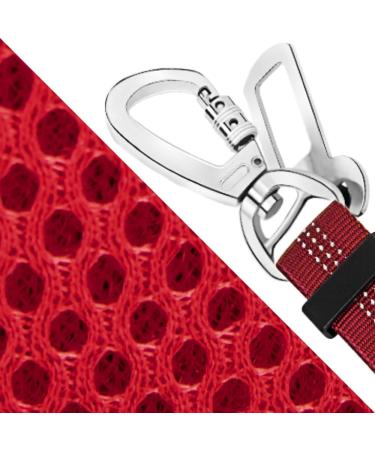 Slowton Dog Harness with Safety Belt for Car - Breathable Durable Red XXXS | Includes 2 Carabiner Hooks - Buy Online on GoSupps.com