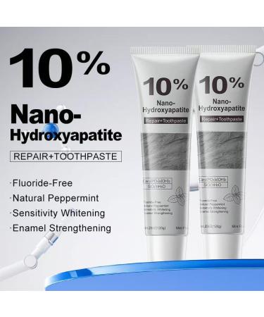 Nano-Hydroxyapatite Toothpaste 10% Hydroxyapatite Toothpastes Strengthens Enamel Fluoride-Free Toothpaste Gentle on Sensitive Teeth (2) - Buy Online on GoSupps.com