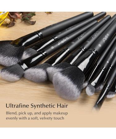 32 Pcs Premium Synthetic Makeup Brushes Set with Case - Professional Essential Cosmetics for Face, Eyes, Lips - Black - Buy Online on GoSupps.com