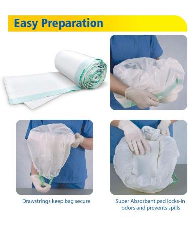 Zorbi Commode Liner Bags with Super Absorbent Pads White 12 Count - Buy Online on GoSupps.com